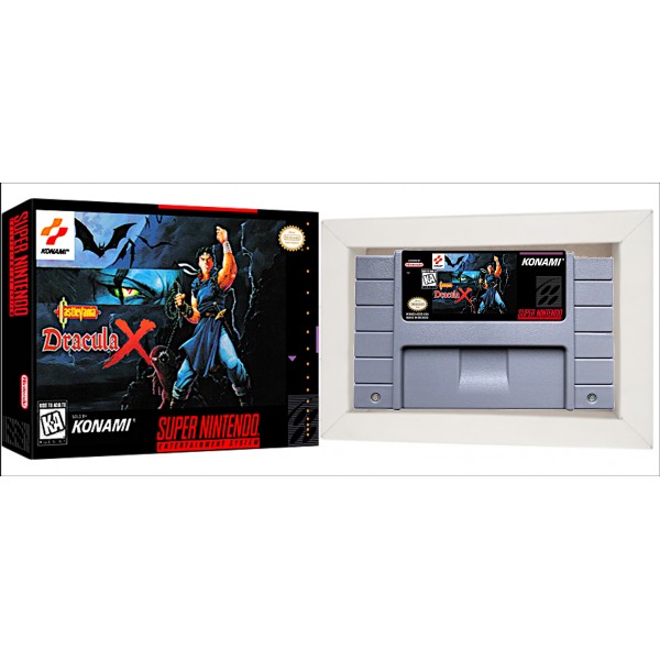 Castlevania Dracula X Cartucho com Caixa e Berço de Super Nintendo