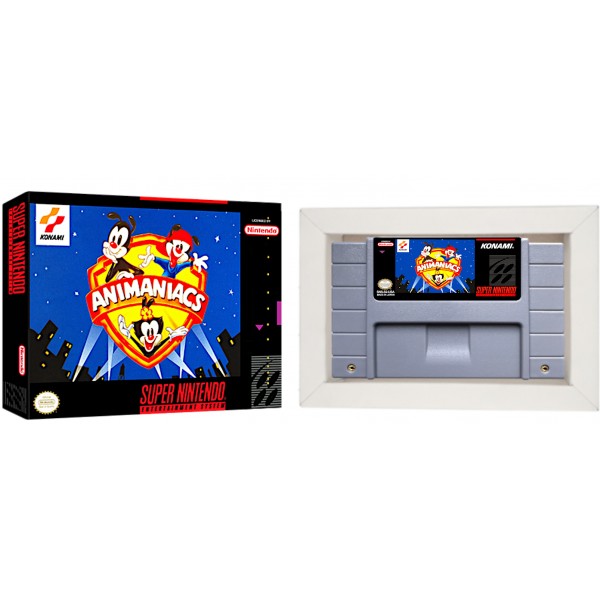 Cartucho de Super Nintendo Animaniacs com Caixa e Berço