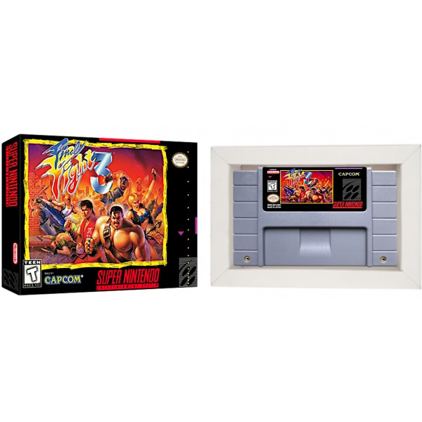 Cartucho de Super Nintendo Final Fight 3 com Caixa e Berço Cartucho de Super Nintendo Final Fight 3 com Caixa e Berço