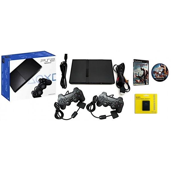 Playstation 2 Com Caixa 2 Controles E 1 Memory Card 1 Jogo (Recondicionado)