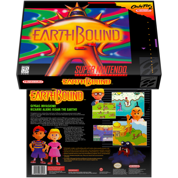 Caixa Box de Cartucho de Super Nintendo Earthbound