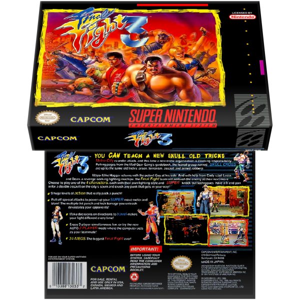 Caixa Box de Cartucho de Super Nintendo Final Fight 3