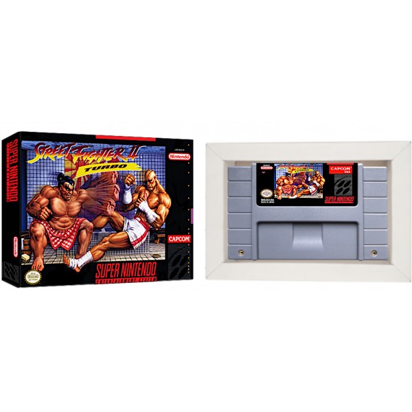 Cartucho de Super Nintendo Street Fighter II Turbo: Hyper Fighting com Caixa e Berço