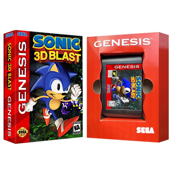 Cartucho Sonic 3D Blast com Caixa e Berço