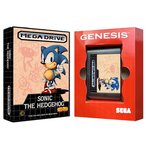 Cartucho Sonic The Hedgehog com Caixa e Berço Cartucho Sonic The Hedgehog com Caixa e Berço