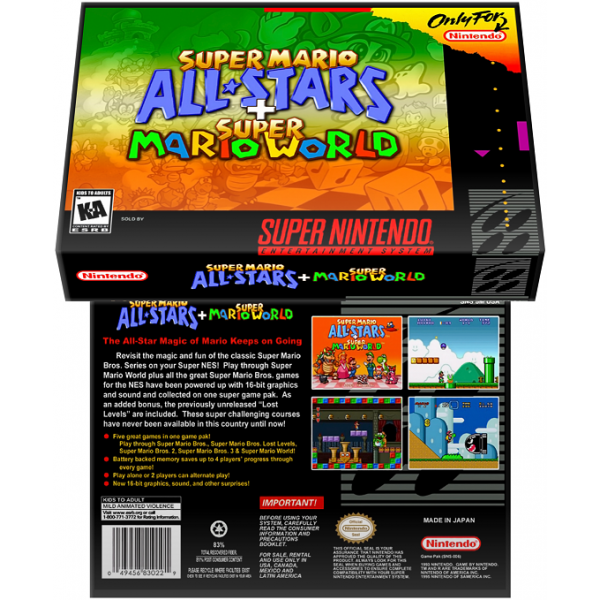 Caixa Box de Cartucho de Super Nintendo Super Mario All-Stars + Super Mario World