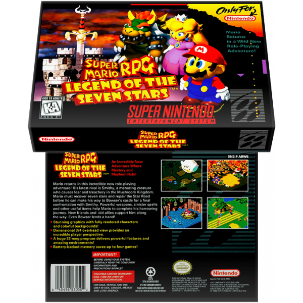 Caixa Box de Cartucho de Super Nintendo Super Mario RPG - Legend of the Seven Stars