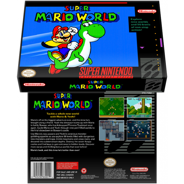 Caixa Box de Cartucho de Super Nintendo Super Mario World