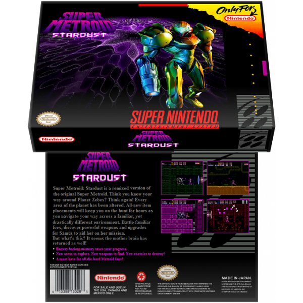 Caixa Box de Cartucho de Super Nintendo Super Metroid  Stardust