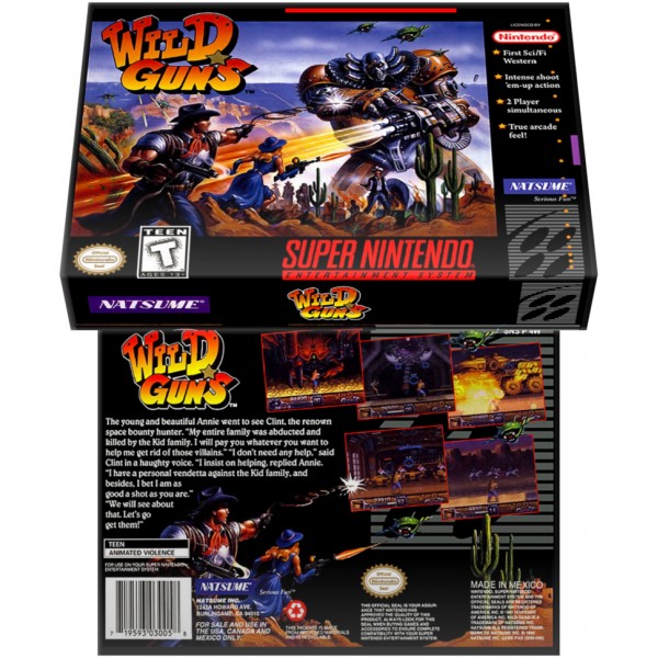 Caixa Box de Cartucho de Super Nintendo Wild Guns